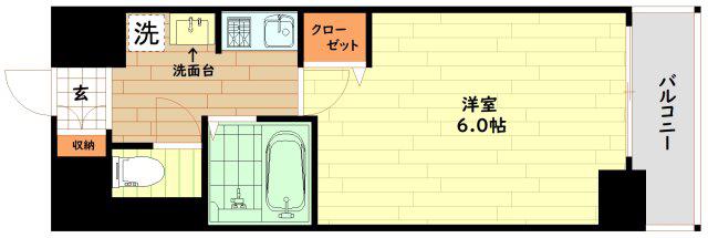 エスリード梅田西第2(1K/3階)の間取り写真