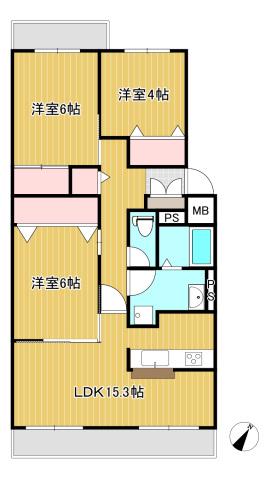 ARCH北浦和(3LDK/3階)の間取り写真