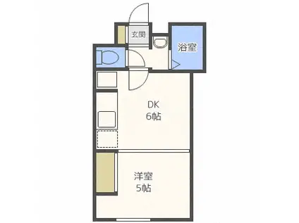 COURTT(1DK/2階)の間取り写真