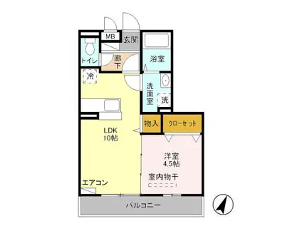 エクレールカナ 103(1LDK/1階)の間取り写真