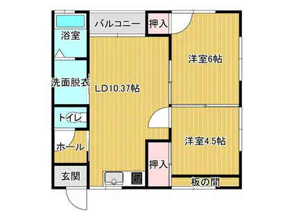 上田ハイツ(2LDK/2階)の間取り写真