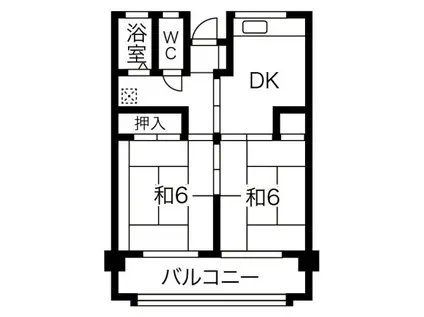 豊橋大嶽ビル(2DK/3階)の間取り写真
