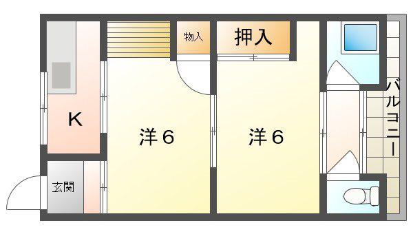 高宮マンション(2K/3階)の間取り写真