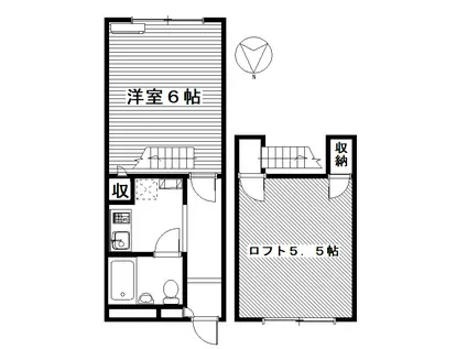 ドリーミーロード玉村B棟(1K/2階)の間取り写真