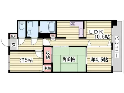 プレステージ姫路III(3LDK/2階)の間取り写真
