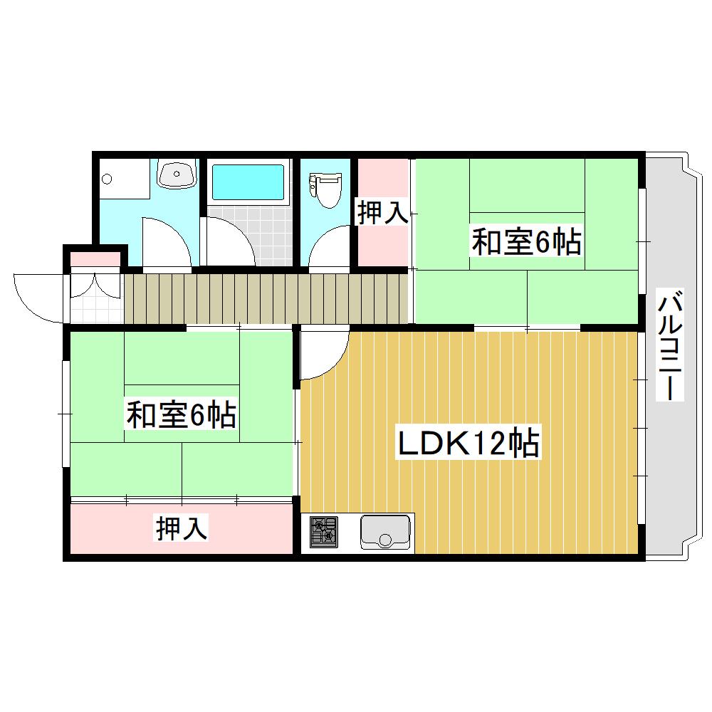レジュイール泉(2LDK/4階)の間取り写真
