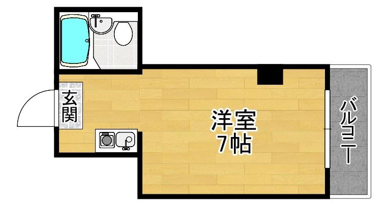 シップス甲斐田(ワンルーム/1階)の間取り写真