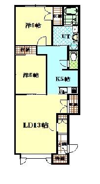レジーナB(2LDK/1階)の間取り写真