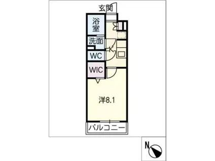 阿倉川COSMOS II(1K/1階)の間取り写真