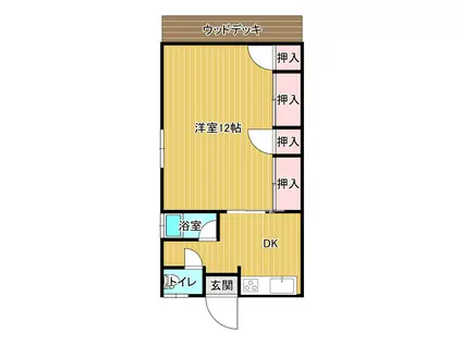 西山アパート(1K/1階)の間取り写真