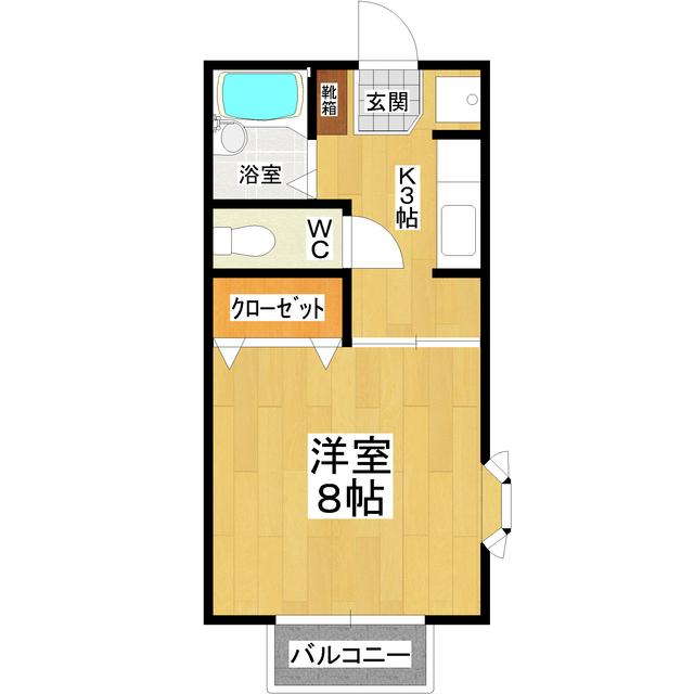 エクセルASAMASHITAII(1K/1階)の間取り写真