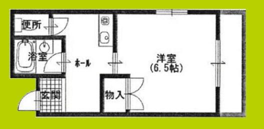 ルベール公園前(1K/2階)の間取り写真