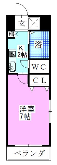 S-FORT本八幡MAIRIE(1K/4階)の間取り写真