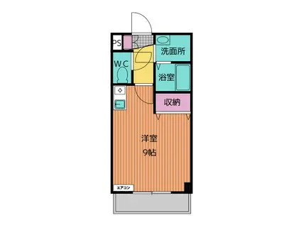 アセットII(ワンルーム/2階)の間取り写真