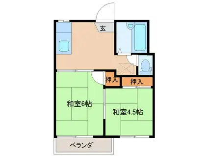 CASA21(2DK/1階)の間取り写真