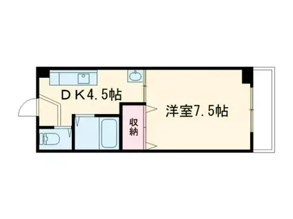 藤原マンション桜井(1DK/3階)の間取り写真