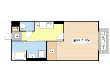 サルドセジュール(1K/1階)の間取り写真