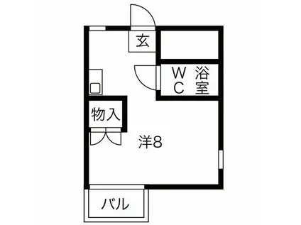 ハイツハヤシ(ワンルーム/2階)の間取り写真