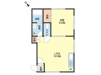 ハウスフロンティア(1LDK/2階)の間取り写真