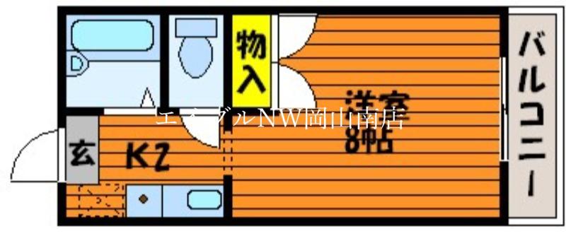 パルフィオーレV(1K/2階)の間取り写真