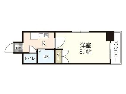 サンドエル東蟹屋(1K/11階)の間取り写真