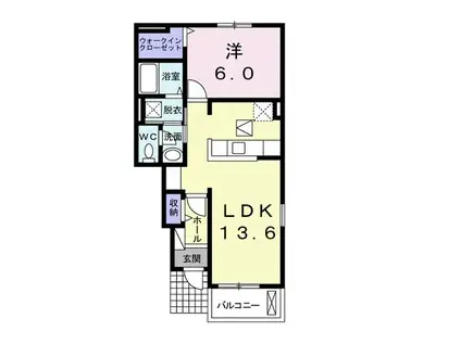 サニーコーラルI(1LDK/1階)の間取り写真