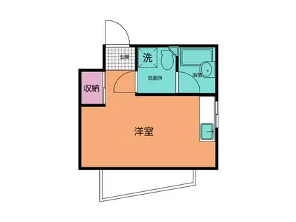 フクヤハイツ(ワンルーム/2階)の間取り写真