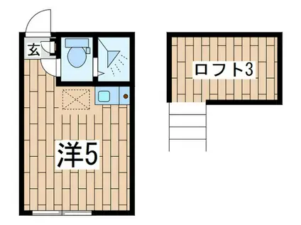 ユナイト衣笠マドレーヌの瞳(ワンルーム/2階)の間取り写真