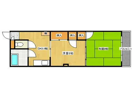 小谷ビル(2DK/3階)の間取り写真