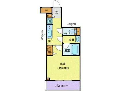 クレヴィスタ三軒茶屋(1K/4階)の間取り写真