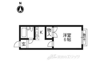 レジデンス柏(1K/1階)の間取り写真