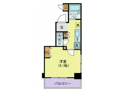 トーシンフェニックス南麻布(1K/2階)の間取り写真