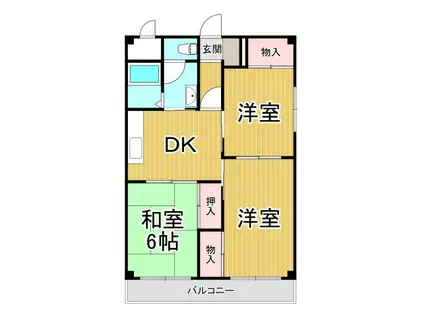 エステートピア桃林丘(3DK/1階)の間取り写真