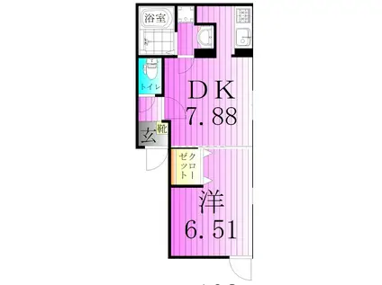 イクシオ竹の塚(1DK/3階)の間取り写真