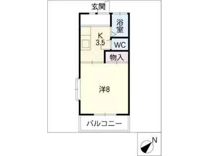 ハイツチェリー(1K/2階)の間取り写真