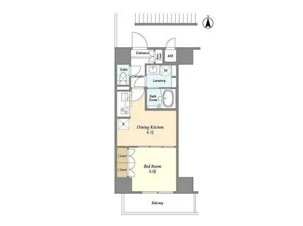 LA DOUCEUR東神田(1DK/9階)の間取り写真