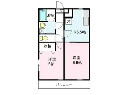 アムールGIGA(2K/2階)の間取り写真