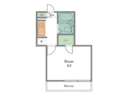 第ニハイツ桐原(1K/2階)の間取り写真