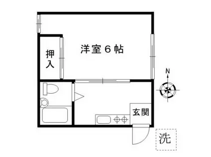 青葉ハイツ(1K/1階)の間取り写真