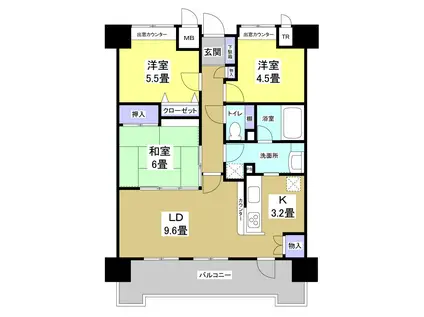 アルファタワー(3LDK/12階)の間取り写真