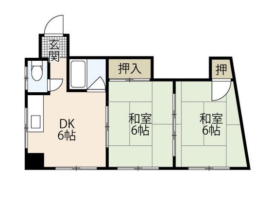 堺町Yビル(2DK/4階)の間取り写真