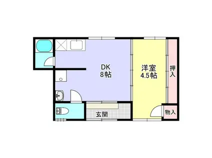 6-8アパートAB(1DK/1階)の間取り写真