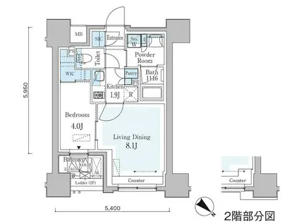 グランパセオ横濱関内プレミアム(1LDK/7階)の間取り写真
