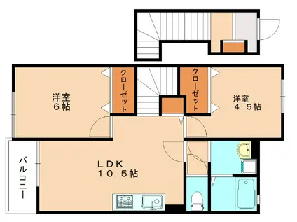 ヴィラシックII(2LDK/2階)の間取り写真