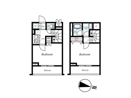 ルーブル高円寺参番館(2K/1階)の間取り写真