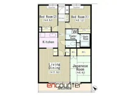 グリシーヌ高井戸(3LDK/1階)の間取り写真