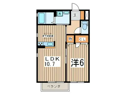 ソレイユなでしこ(1LDK/1階)の間取り写真