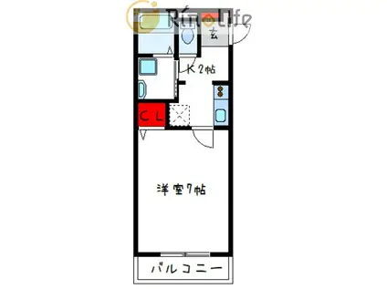 エトワールヴィルR 八尾宮町II(1K/3階)の間取り写真