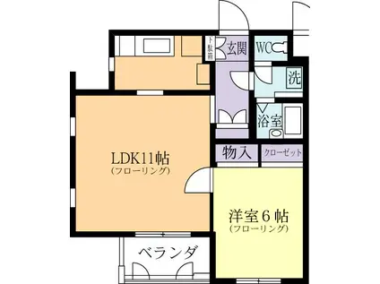 ロイヤルKマンションA(1LDK/3階)の間取り写真