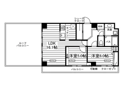 LIVISTA盛岡駅前(2LDK/13階)の間取り写真